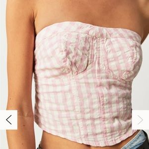 Free People Leilani Gingham Tube Top